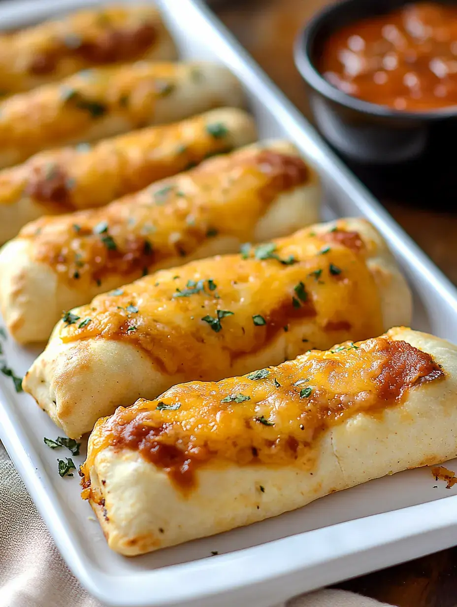 Big white plate loaded with cheesy, browned wraps sprinkled with herbs, a side cup of salsa ready for dipping.