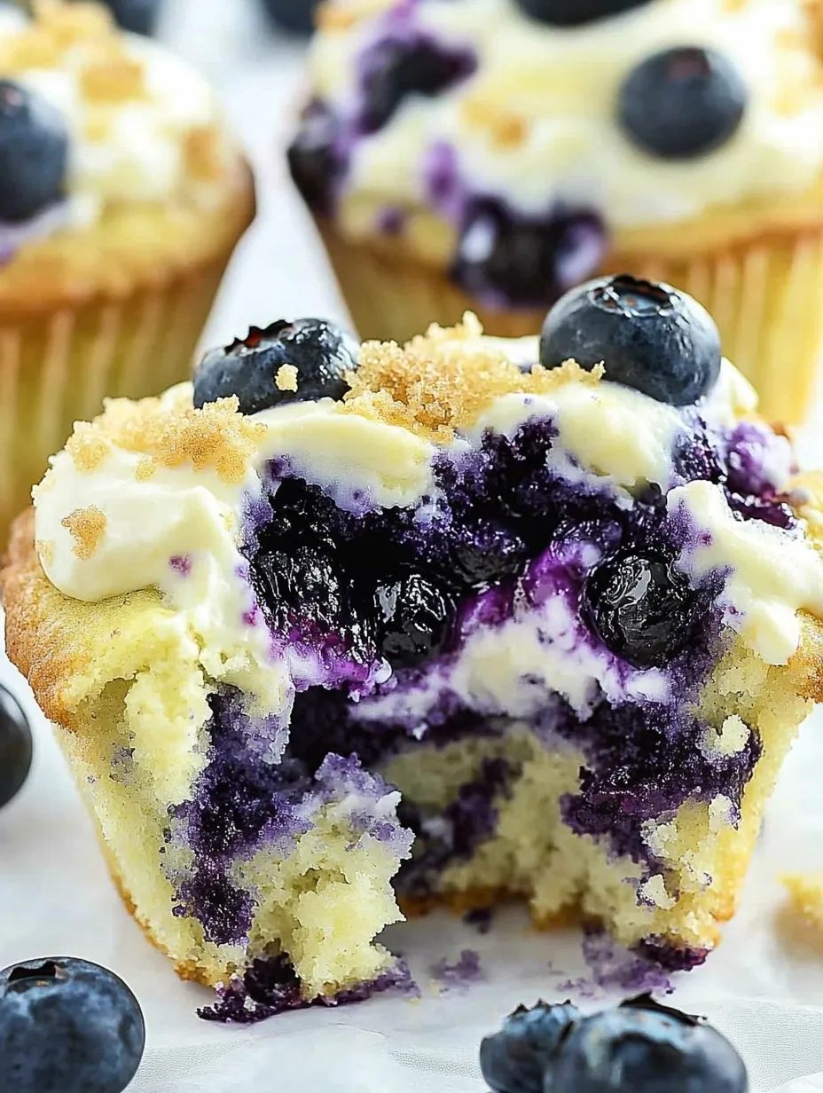 Blueberry Cream Cheese Muffins with Streusel
