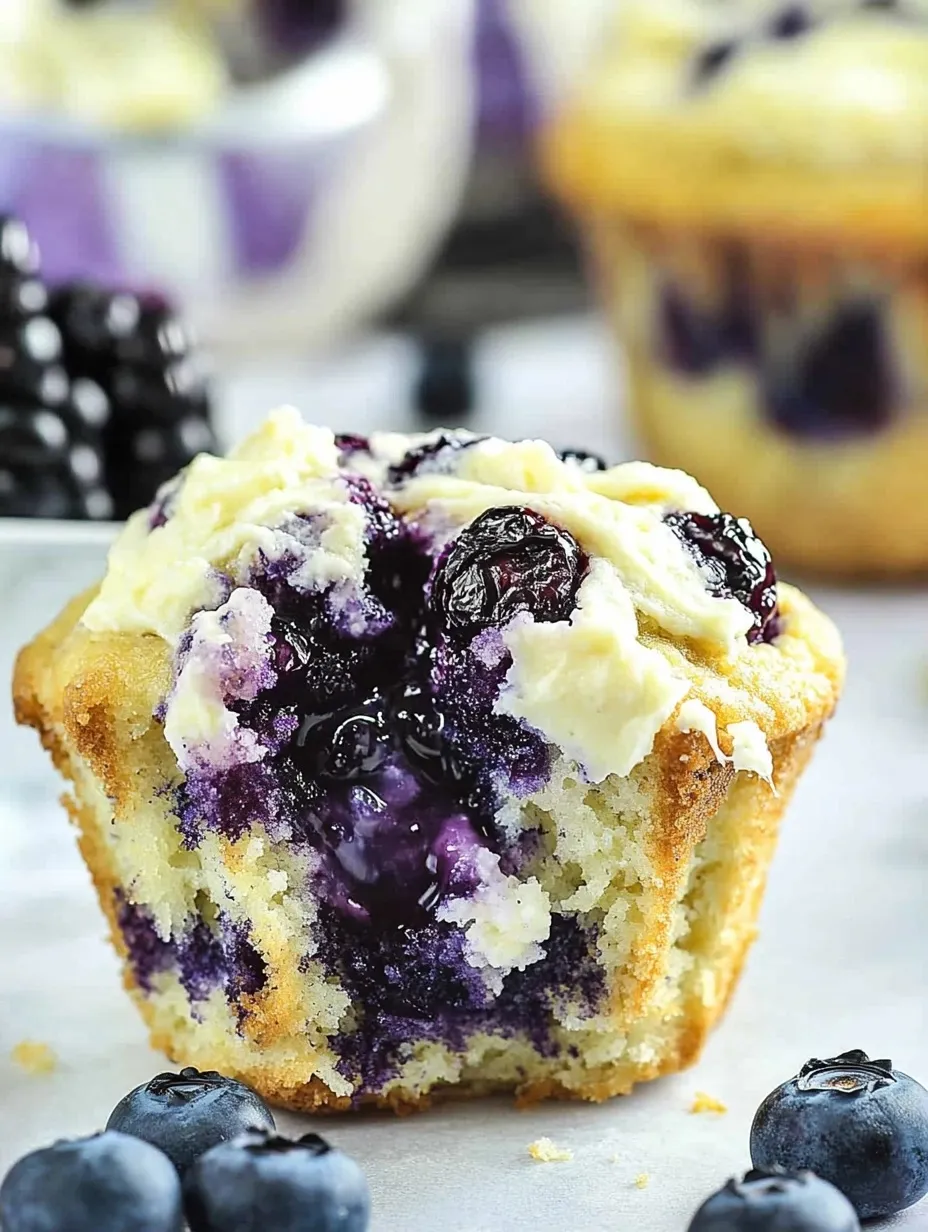 Simple Blueberry Cream Cheese Muffins