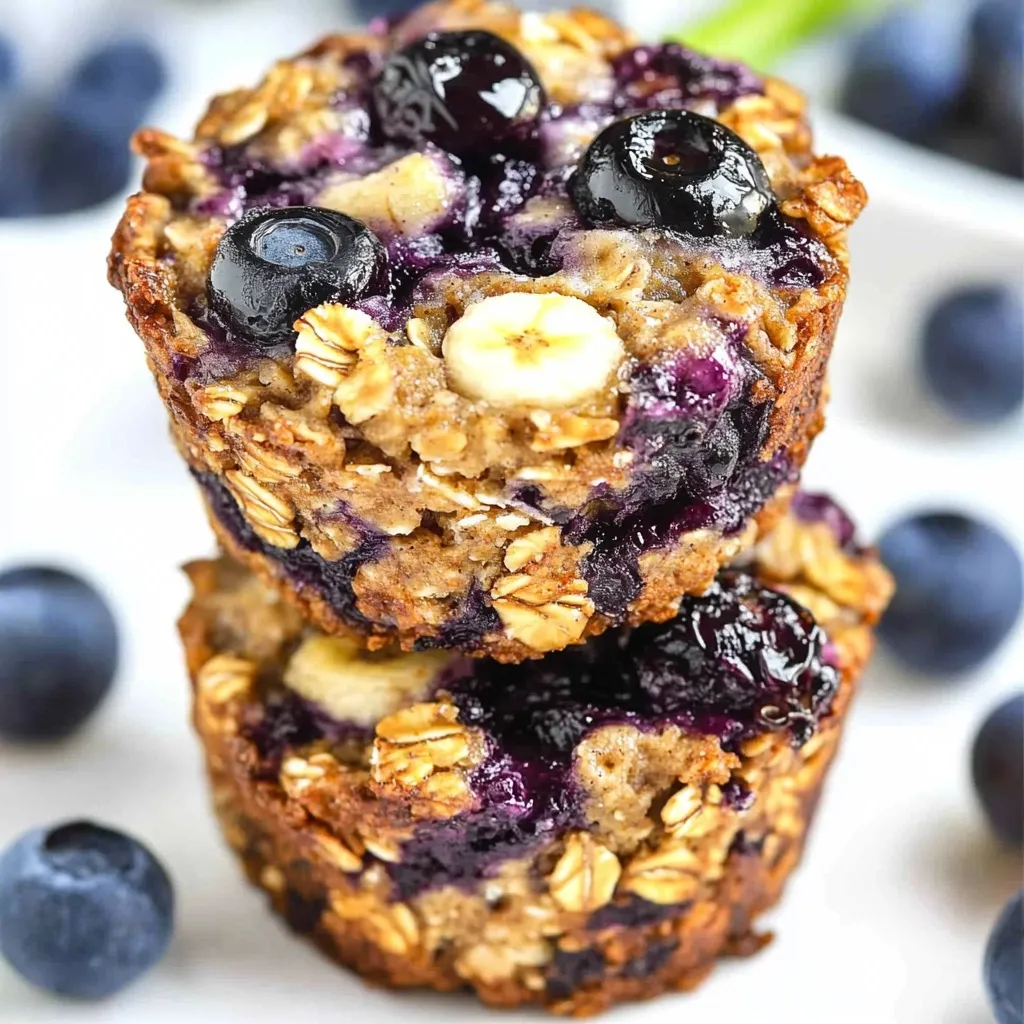 Blueberry Banana Oatmeal Cups fresh out of the oven