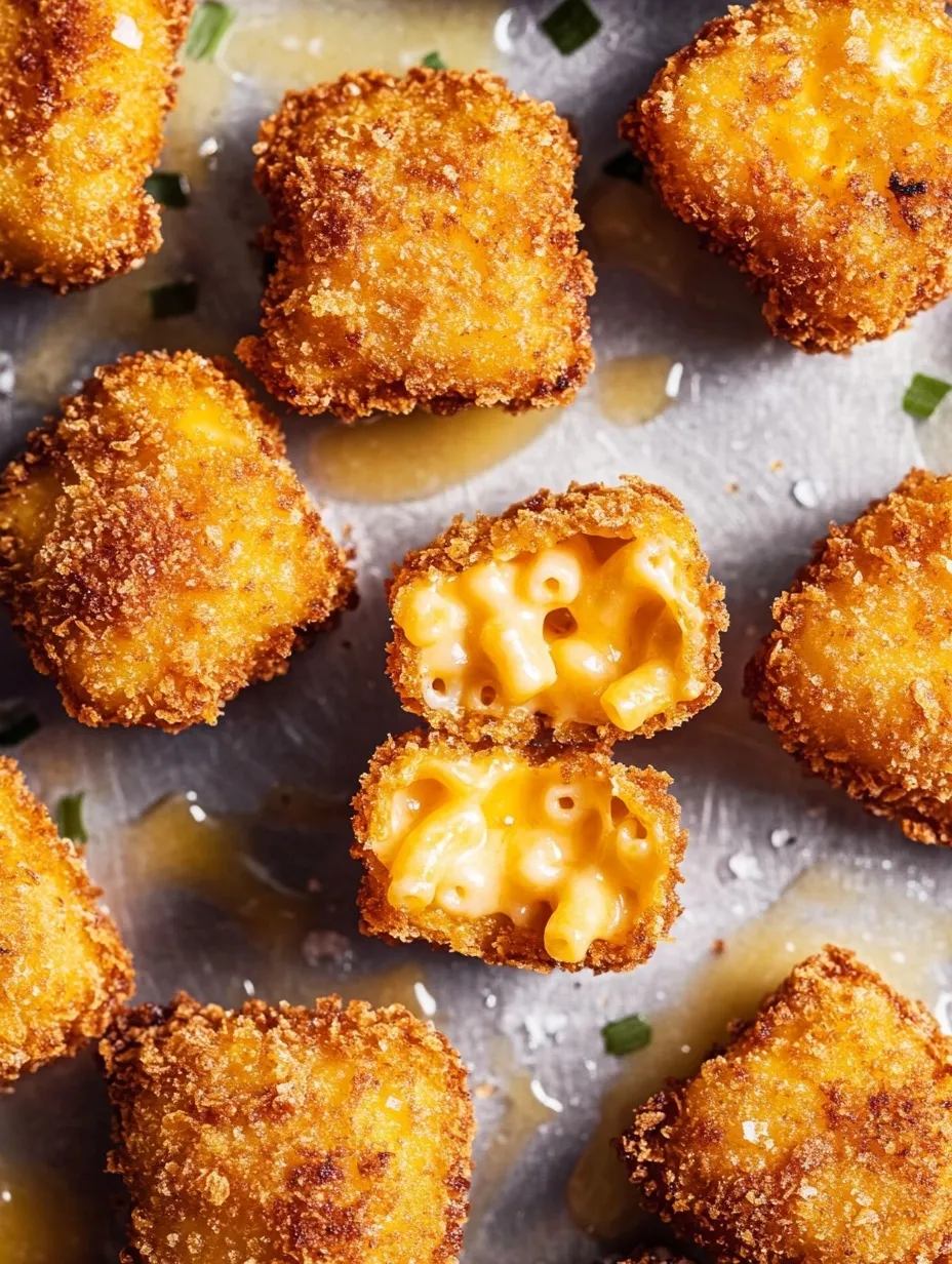 Crispy Fried Homemade Mac and Cheese Bites Snack