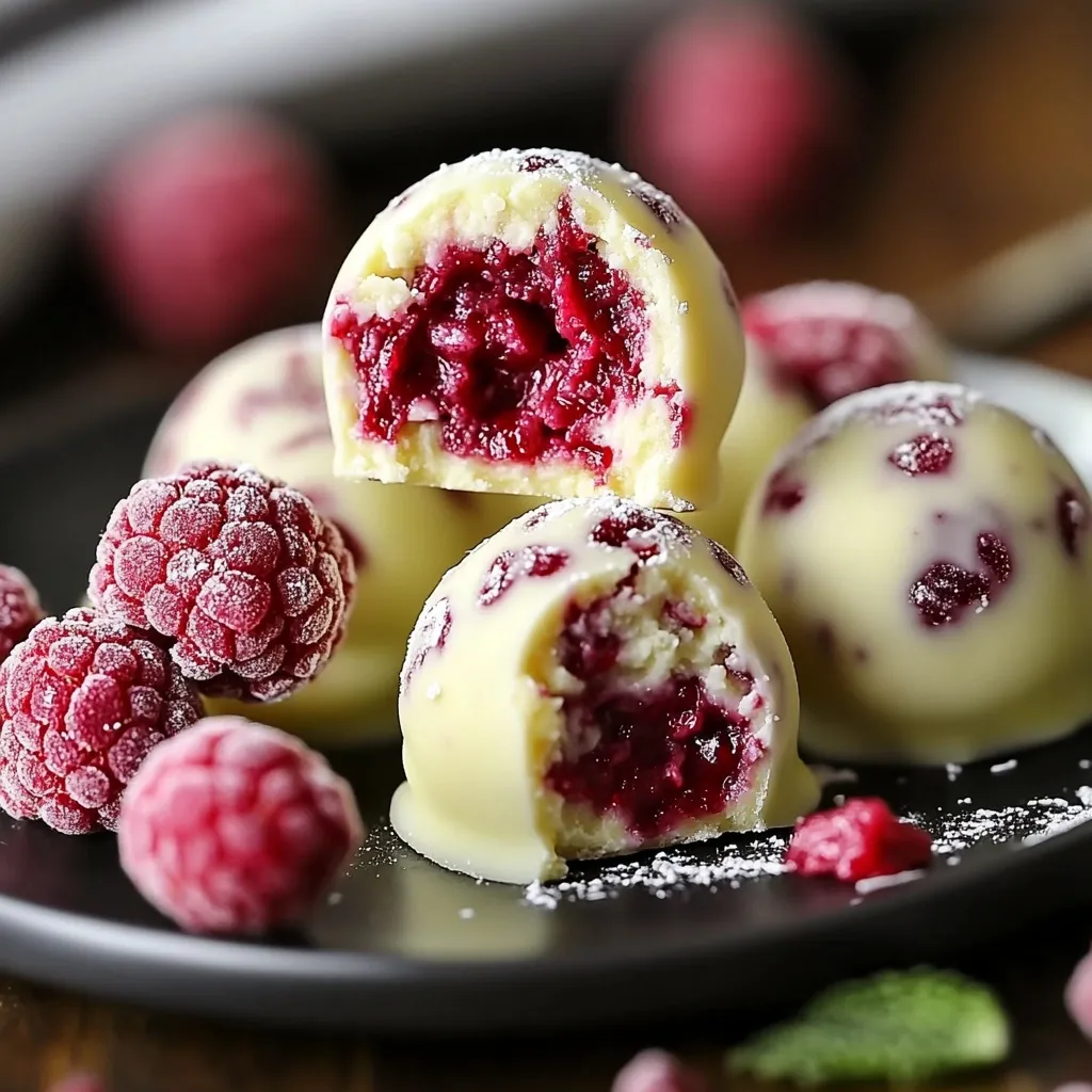 White Chocolate Raspberry Cheesecake Balls Easy How-To