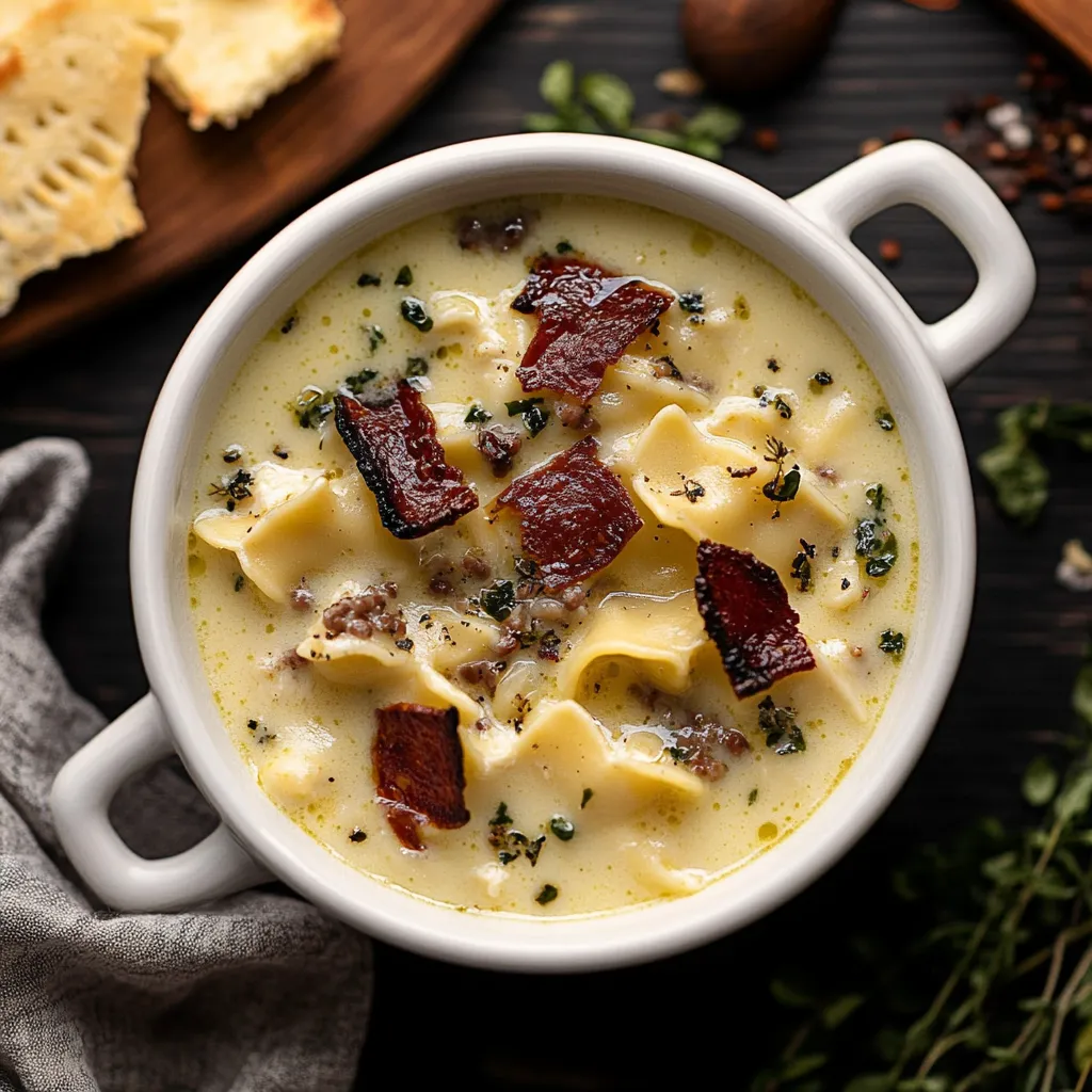 Dreamy White Chicken Lasagna Soup