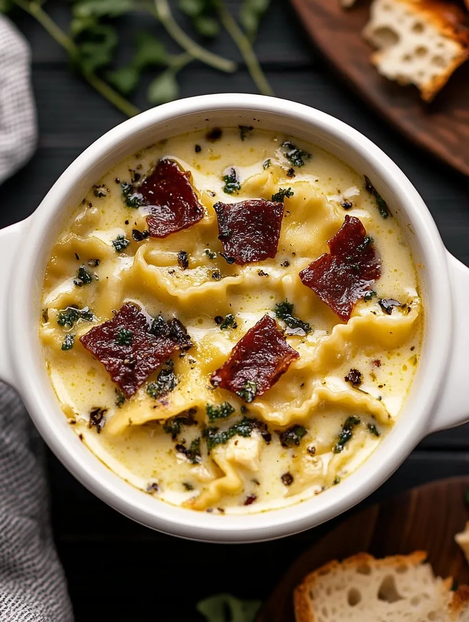 Loaded Creamy White Chicken Lasagna Soup