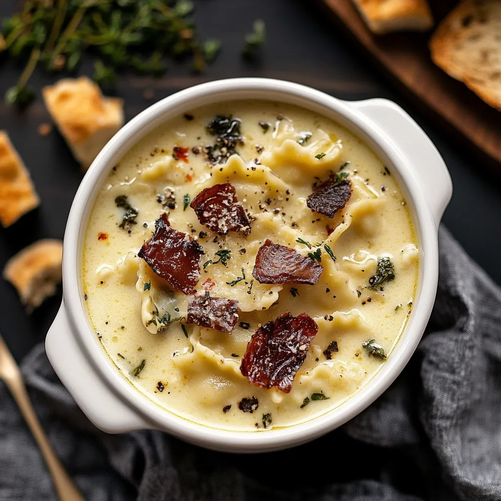 Simple Creamy White Chicken Lasagna Soup Bowl