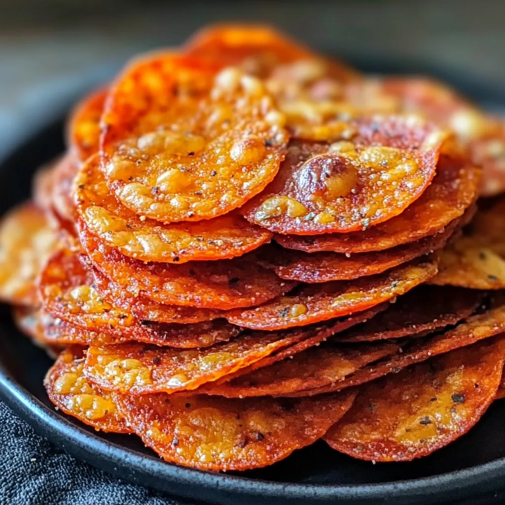 Crunchy Pepperoni Cheese Snacks