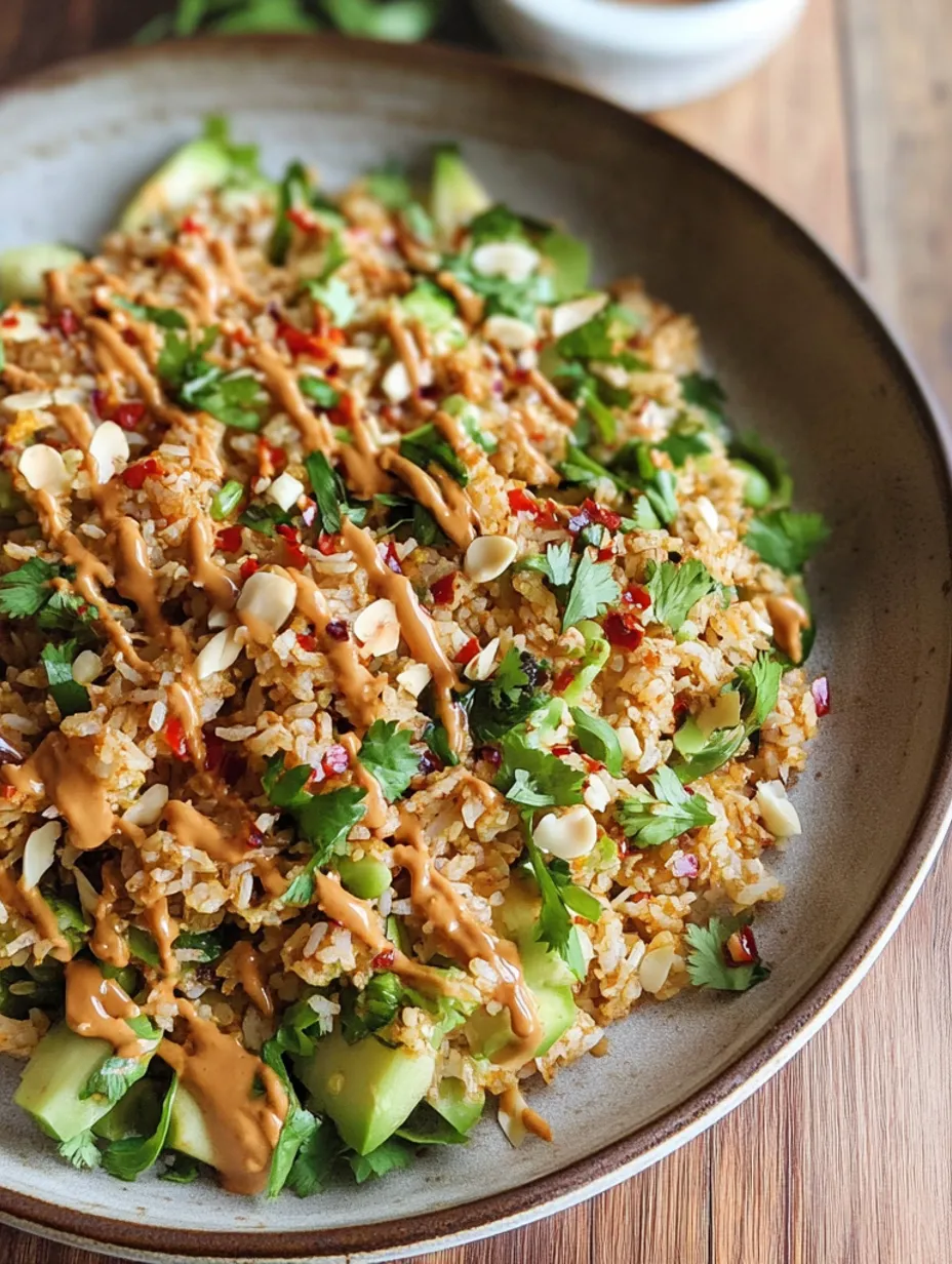 Satay Crispy Rice Salad with Peanut Dressing Recipe