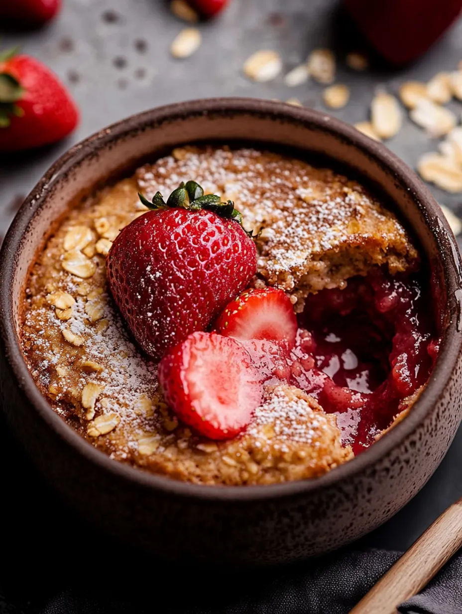 Strawberry Donut Baked Oats Dish