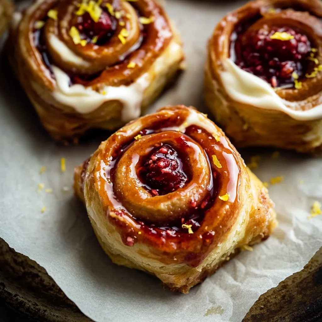 Fluffy Vegan Raspberry Lemon Rolls