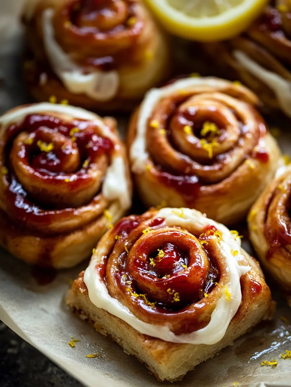 Raspberry Lemon Swirl Dairy-Free Cinnamon Roll