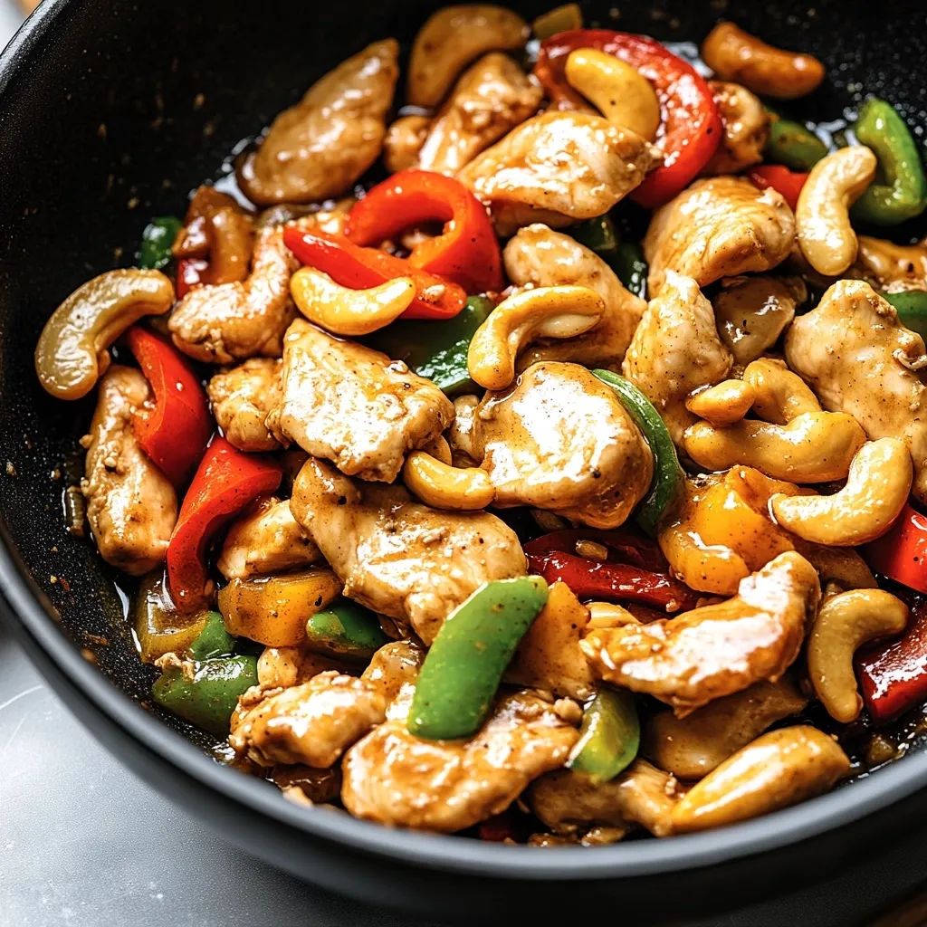 Golden Cashew Chicken with Peppers