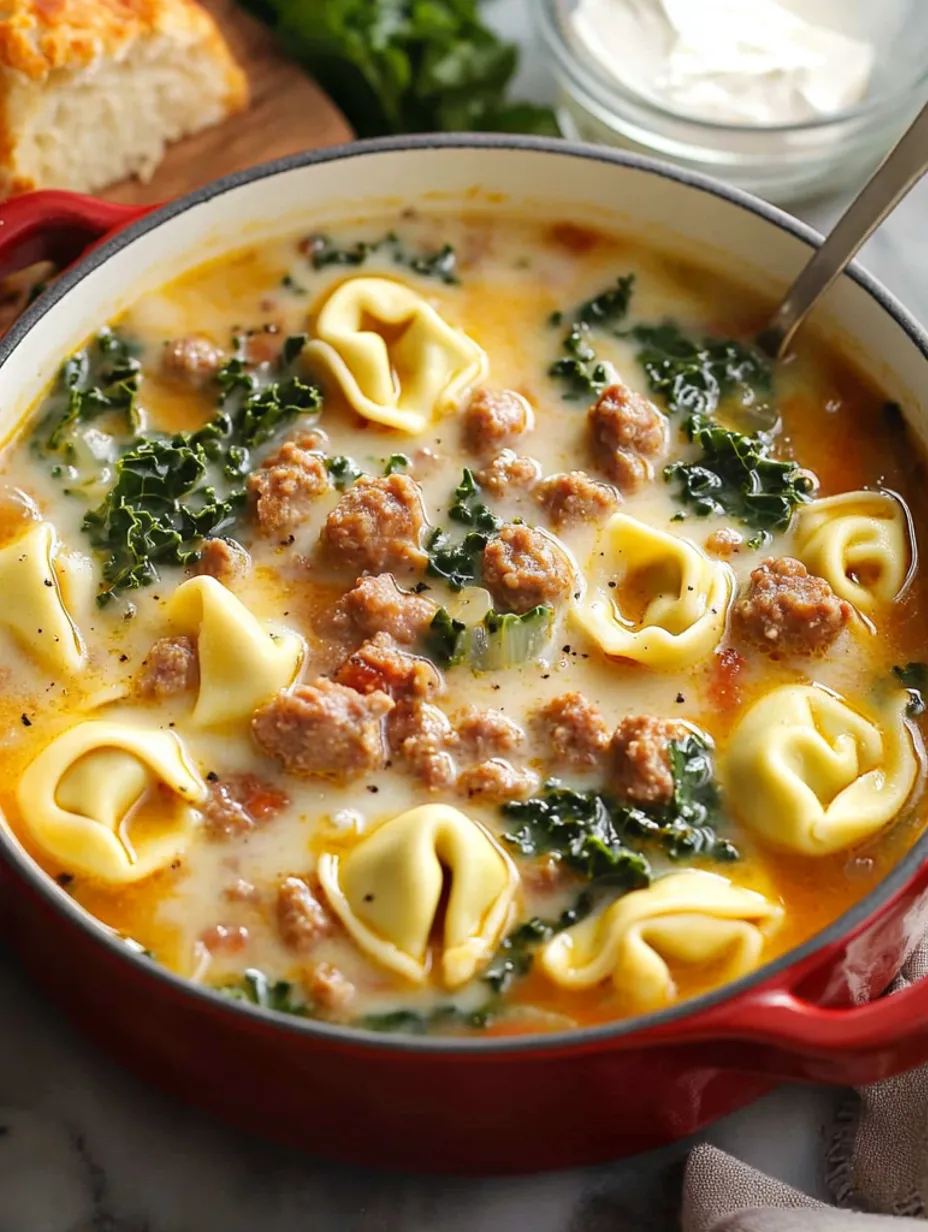 Sausage Tortellini Soup Bowl