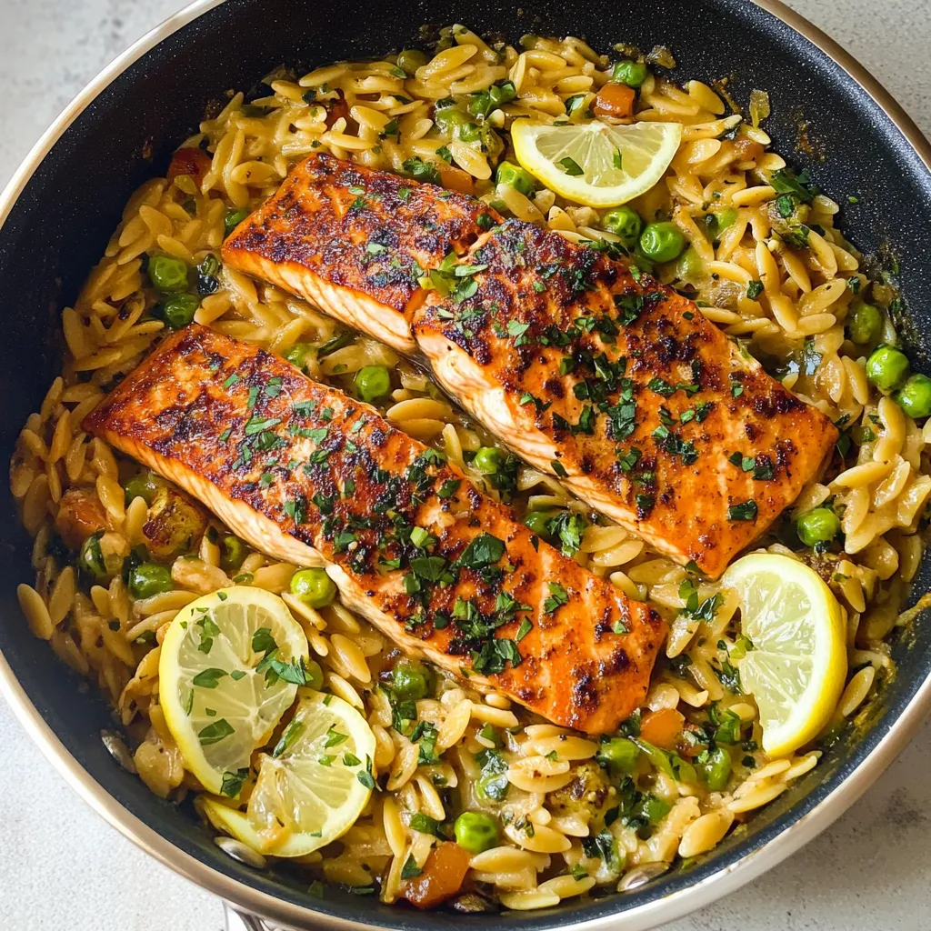 Simple One-pan Lemon Orzo and Salmon
