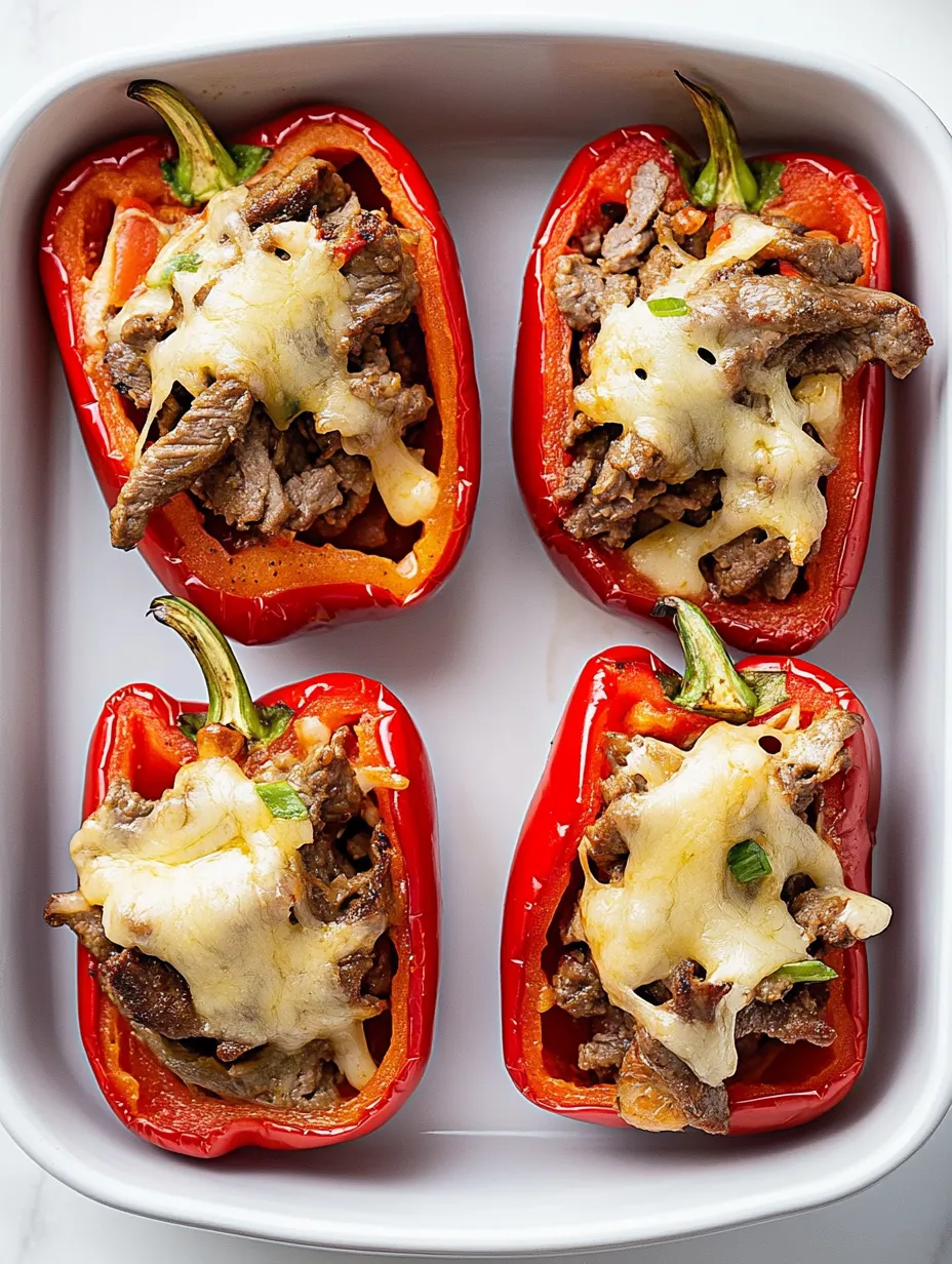 Cheesesteak Stuffed Peppers Stuffed with Steak and Cheese