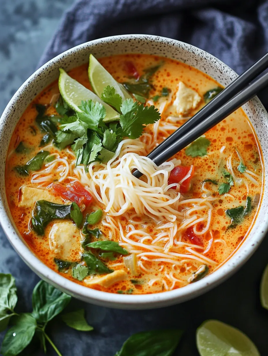Favorite Thai Red Curry Noodle Soup Dish