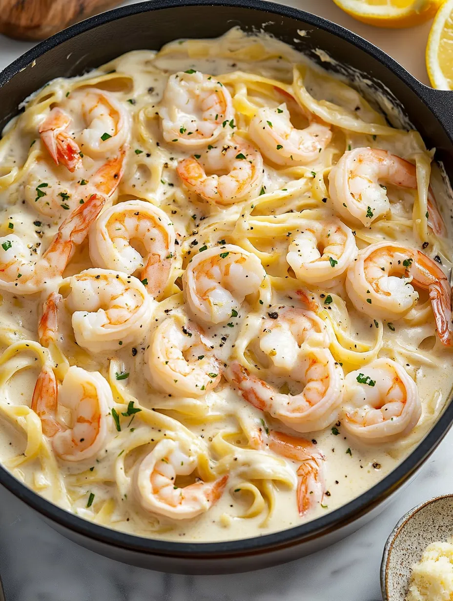 Shrimp Alfredo Homemade Dish