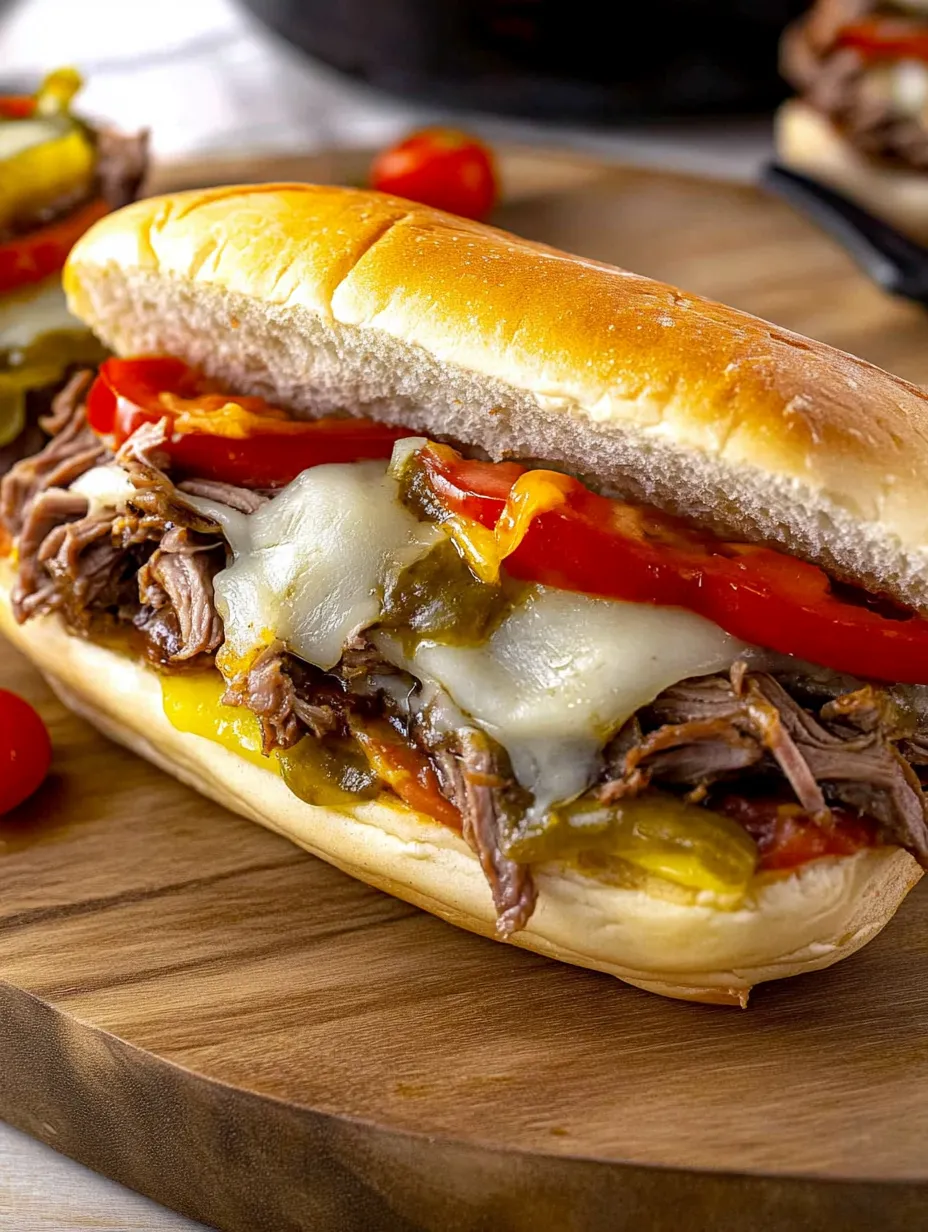 Homemade Italian Beef Stacked