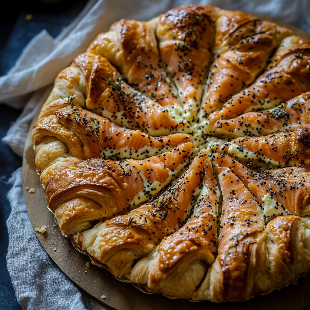 Cheesy Star Pastry with Smoked Salmon