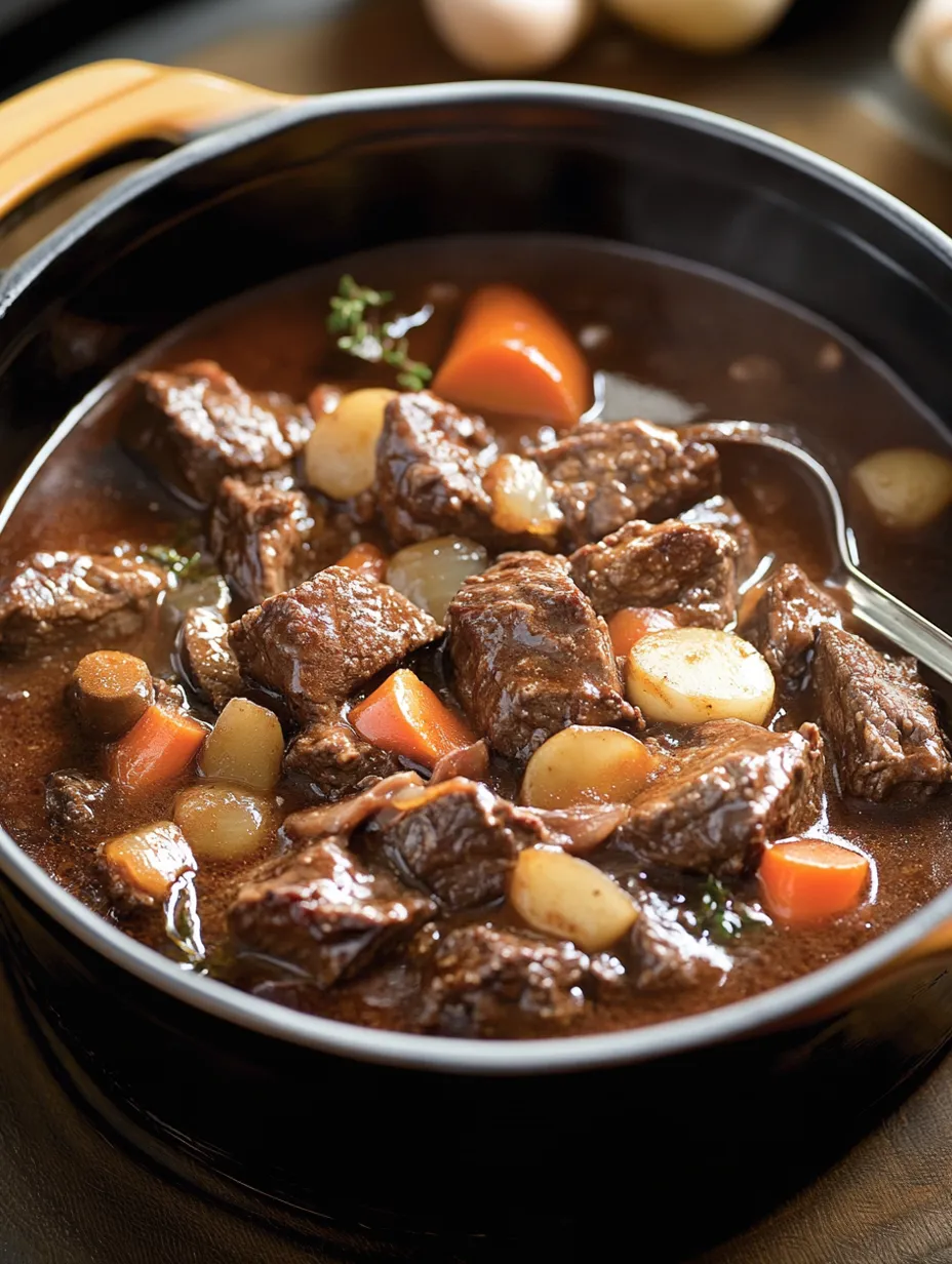 Classic French Beef Bourguignon Dish