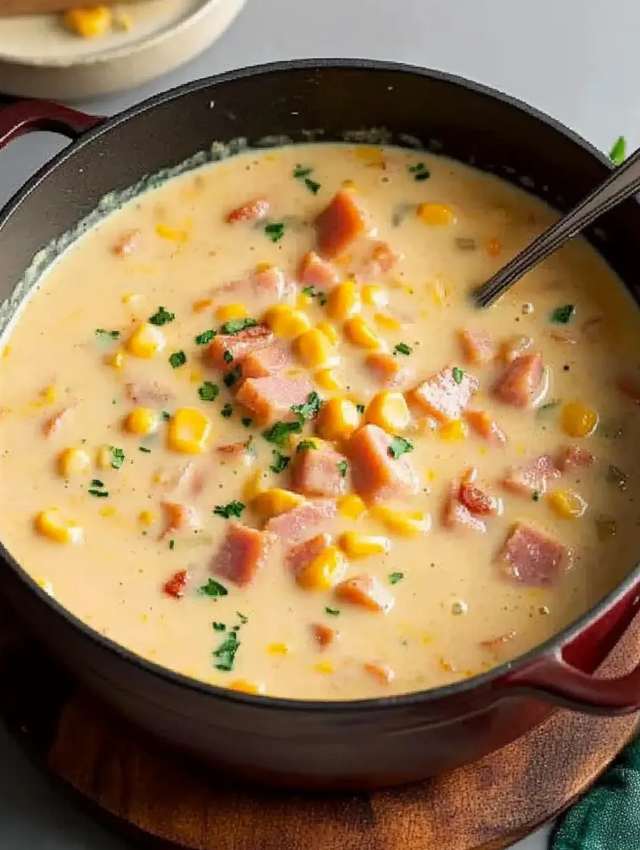 Creamy Ham Chowder Loaded with Cheese and Bacon