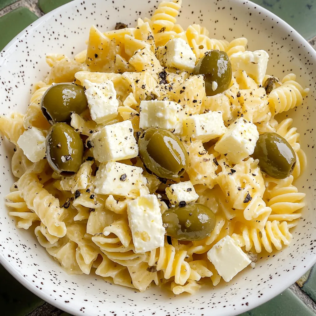 Close-up Dirty Martini Pasta Salad