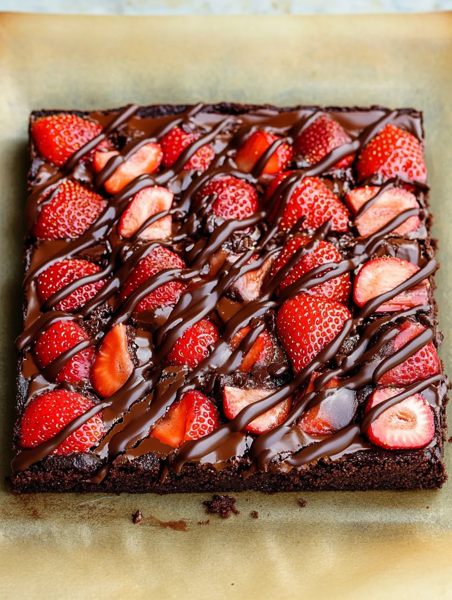 Easy Chocolate-Covered Strawberry Brownies Recipe