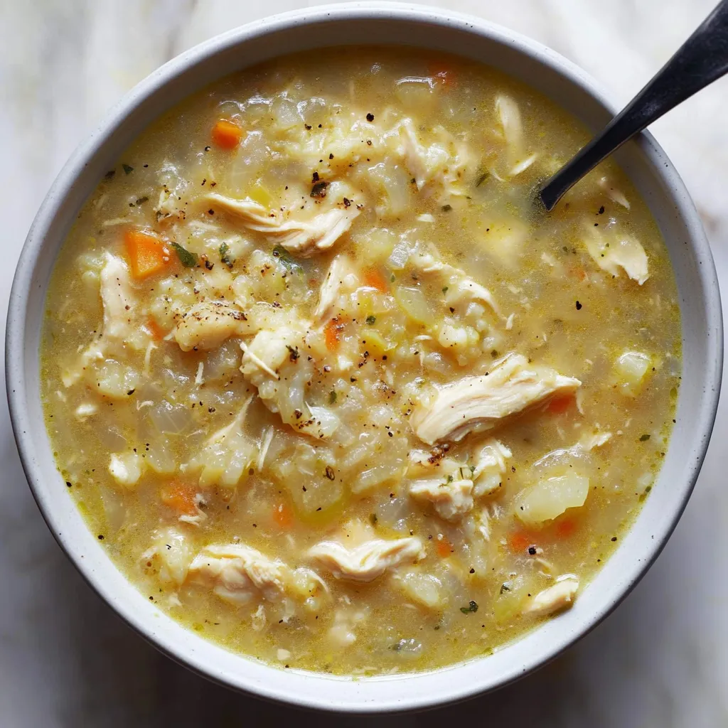 Bowl of Cauliflower Chicken Soup