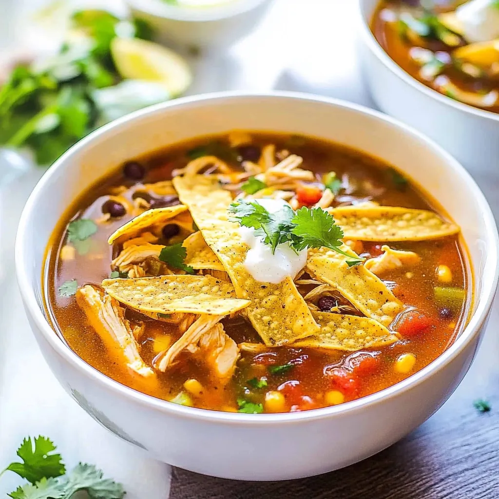 Homemade Flavorful Chicken Tortilla Soup