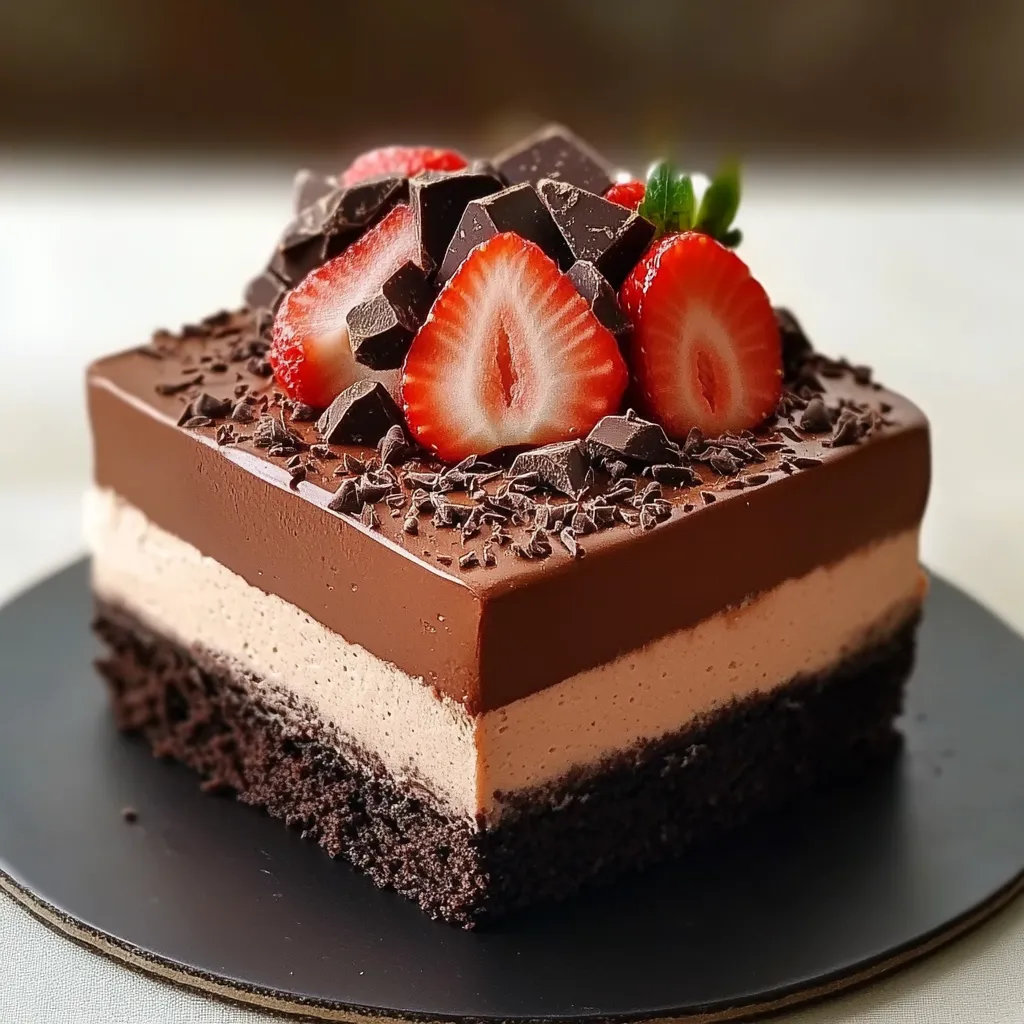 Triple Chocolate Mousse Cake