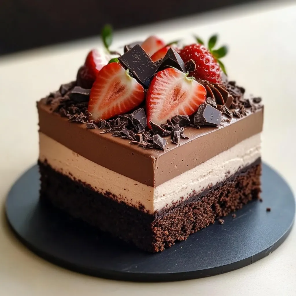 Triple Chocolate Mousse Cake Recipe
