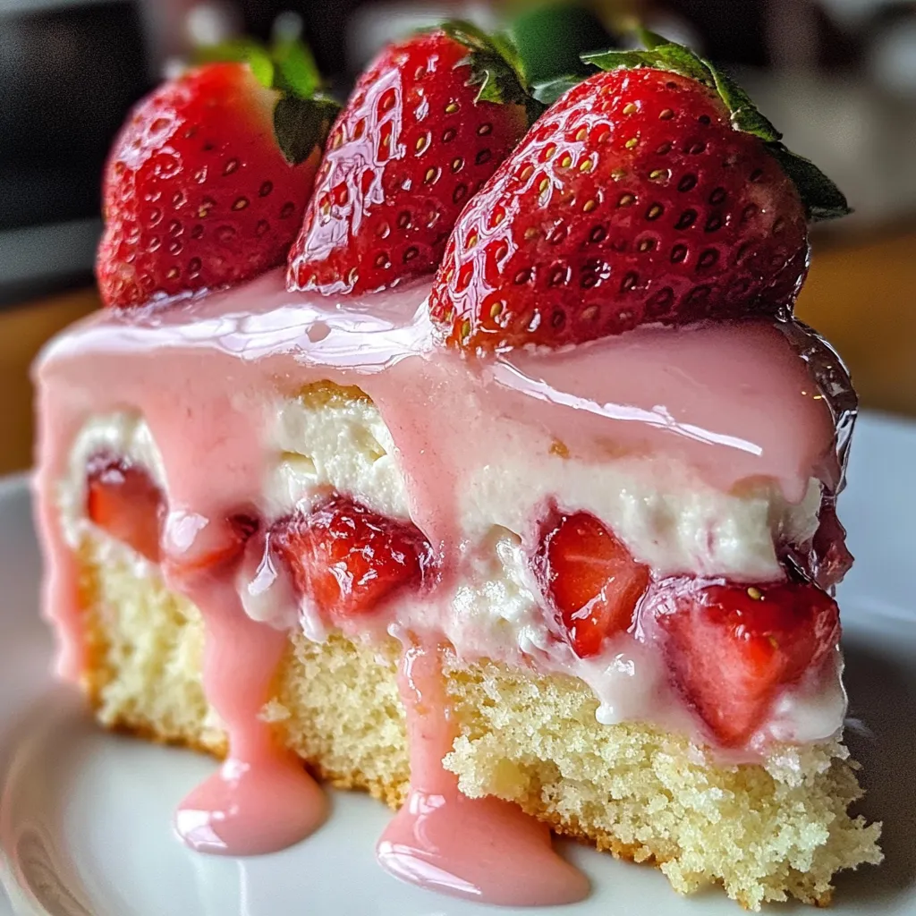 Strawberry Cake Swirl Closeup