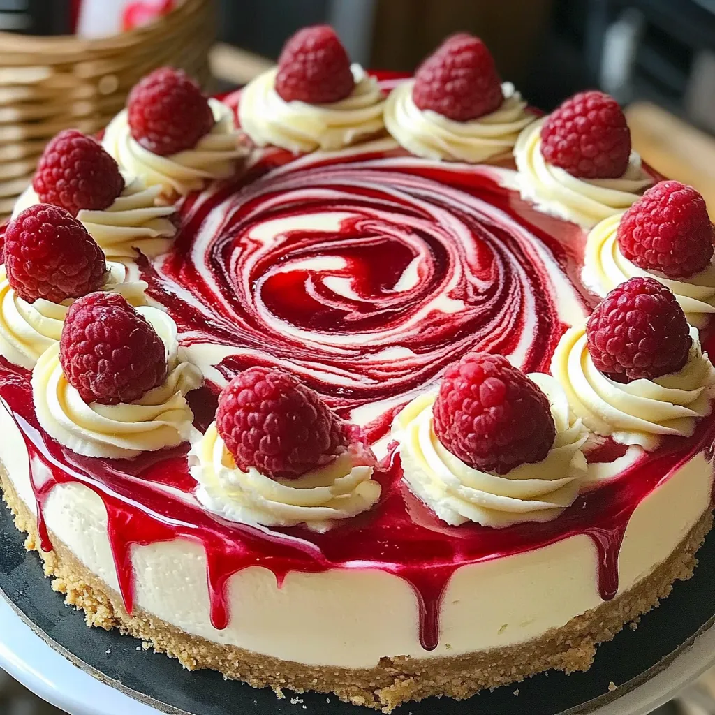 Creamy White Chocolate Raspberry Cheesecake