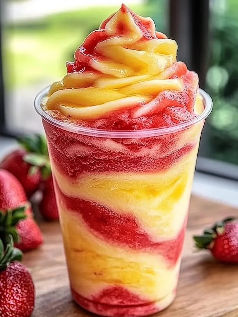 Homemade Pineapple Strawberry Swirl Delight
