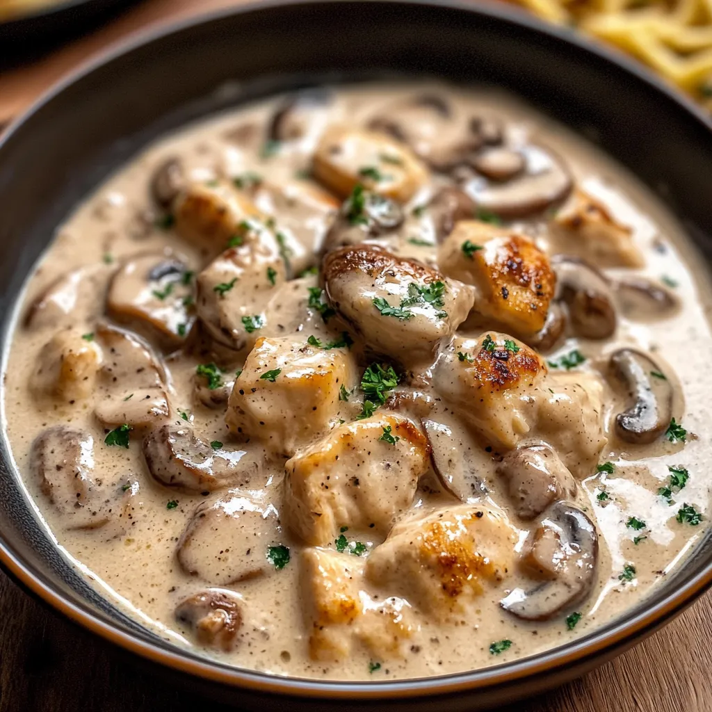 Chicken Mushroom Stroganoff Dish