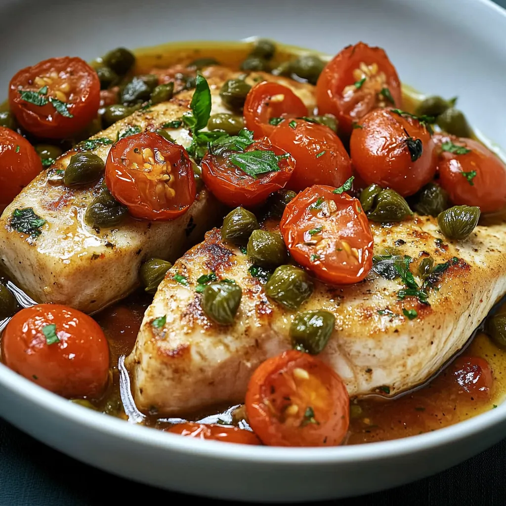Simple Swordfish with Zesty Tomatoes & Capers
