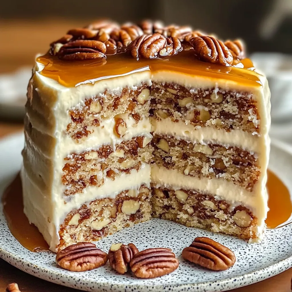Close-up Southern Georgia Pecan Cake Recipe