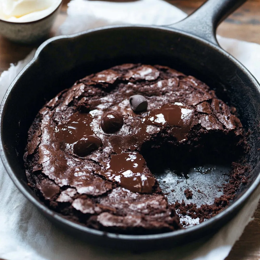 Fudgy Vegan Skillet Brownie