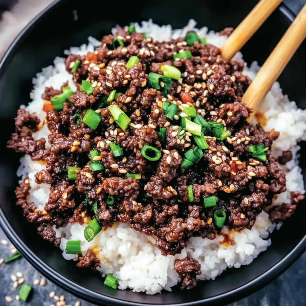 Savory Korean Ground Beef Bowls