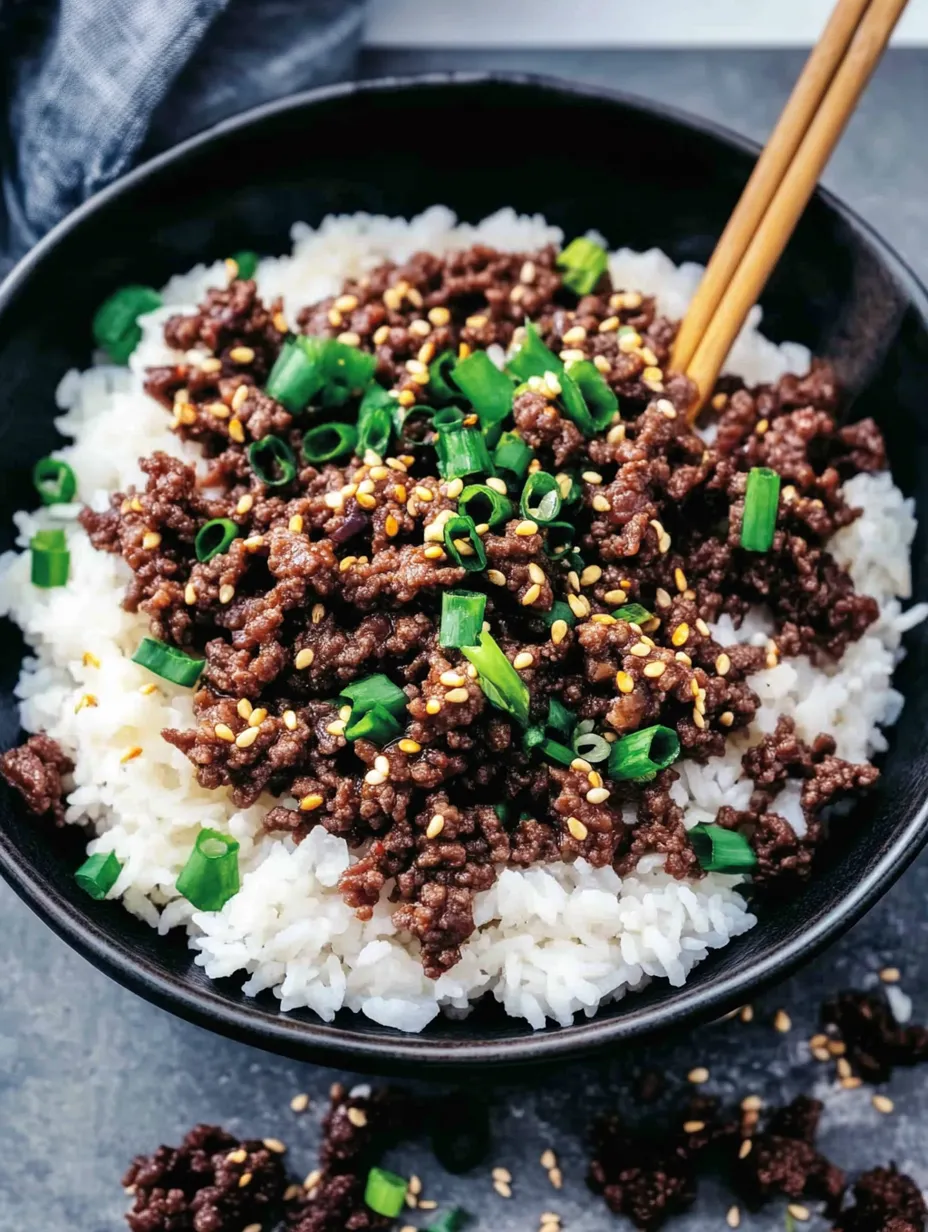 Korean Ground Beef and Rice Bowls Homemade