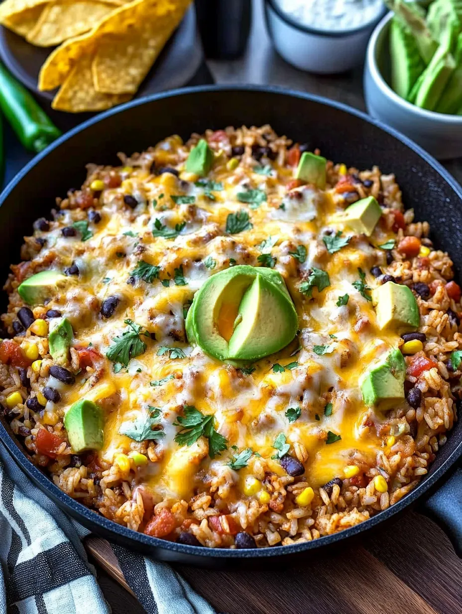 Cheesy Taco Rice Skillet Recipe
