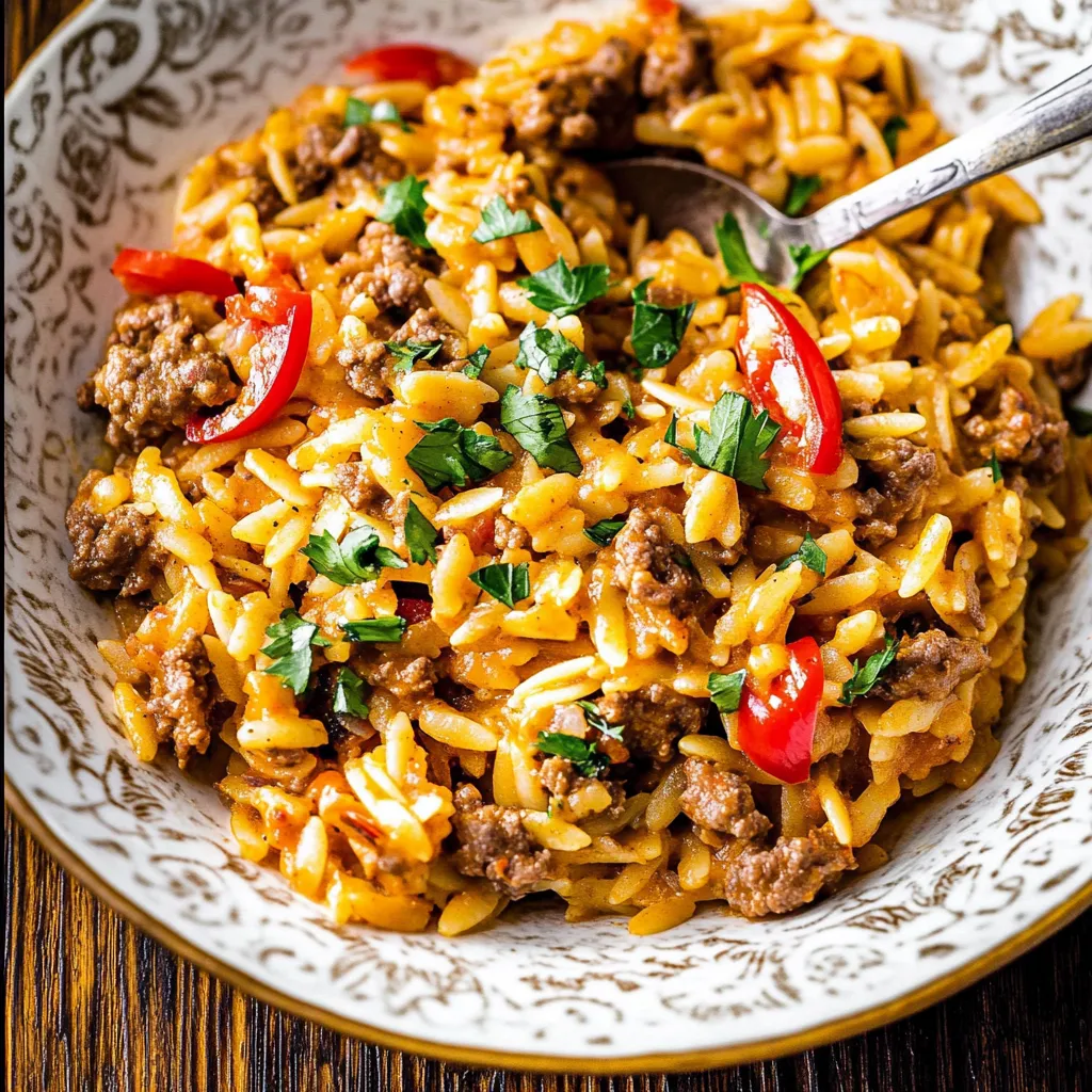 Cajun Flavored Orzo Dish