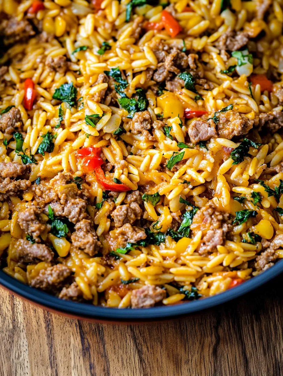 Easy Cajun Dirty Orzo
