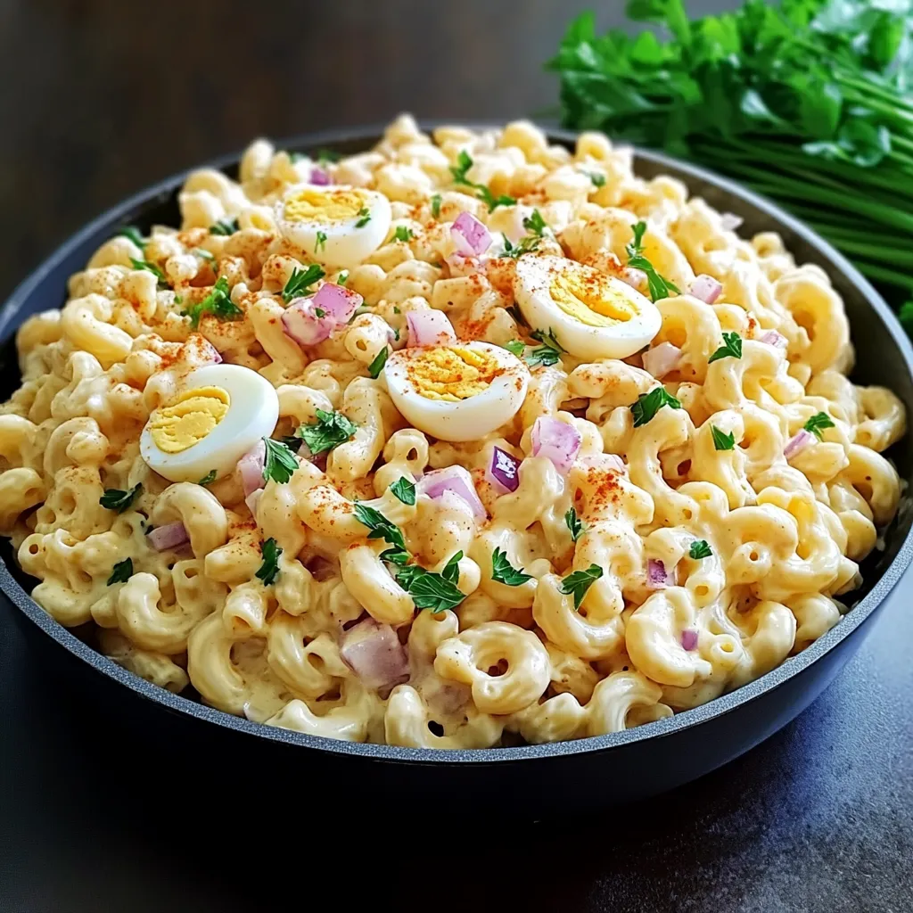 Creamy Deviled Egg Macaroni Salad