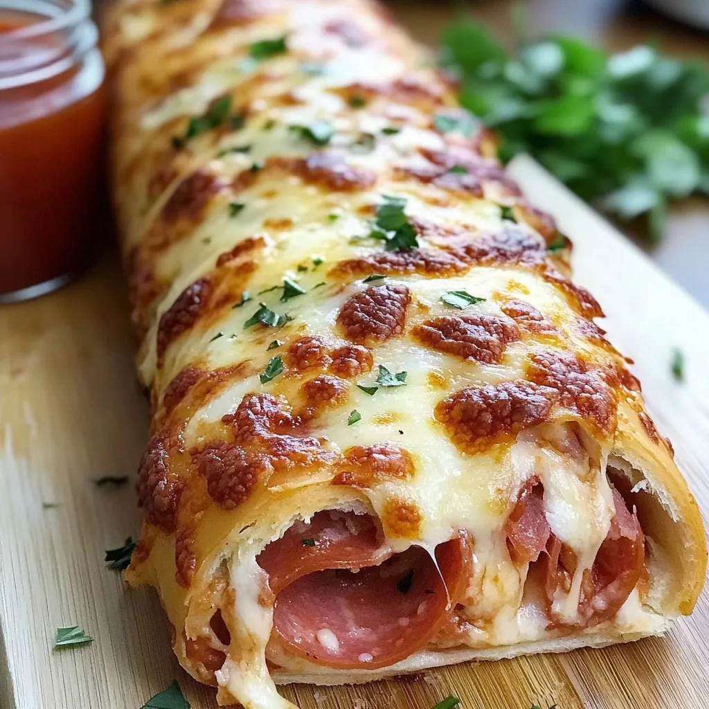 Stromboli closeup crispy crust