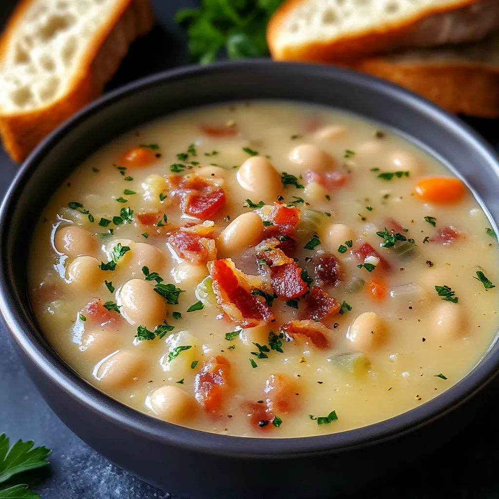 Simple White Bean Bacon Soup