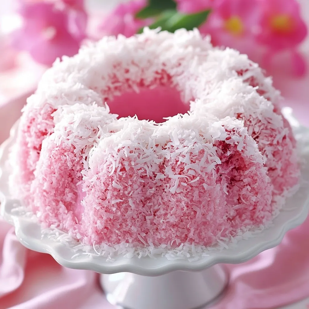 Coconut Cake with Raspberry Swirl