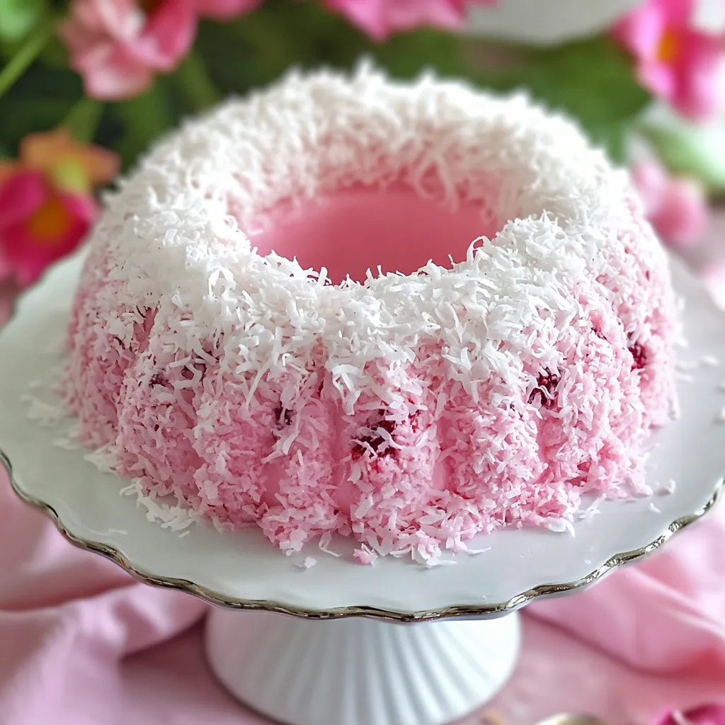 Raspberry Swirl Coconut Snowball Cake