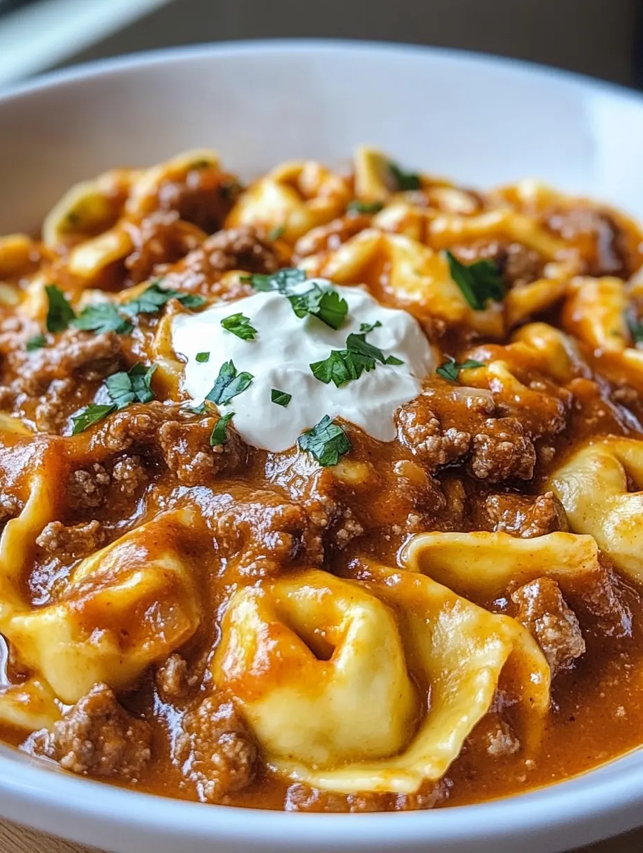 Cheesy Beef Enchilada Tortellini
