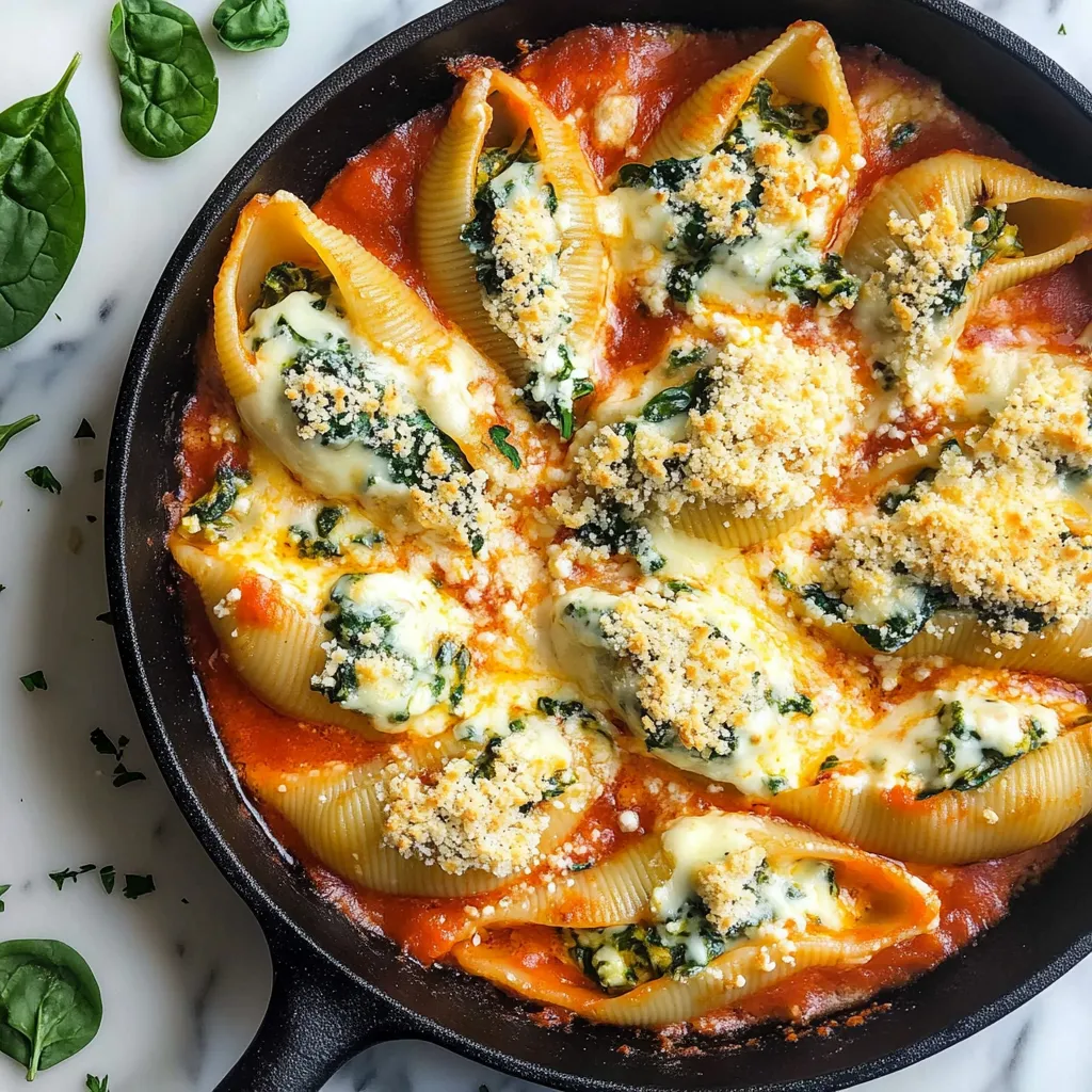 Cheesy Stuffed Spinach Shells