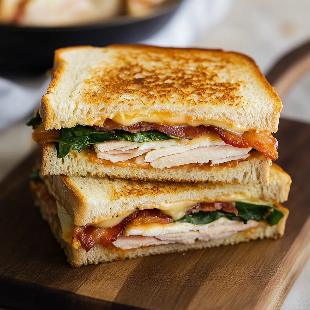 Cheesy Turkey Melt with Bacon and Greens